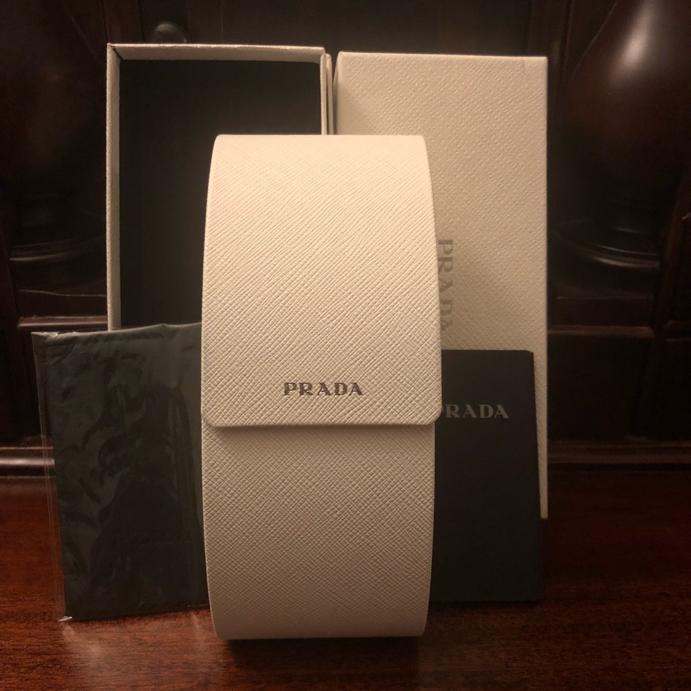 Prada case, box, cloth and booklet